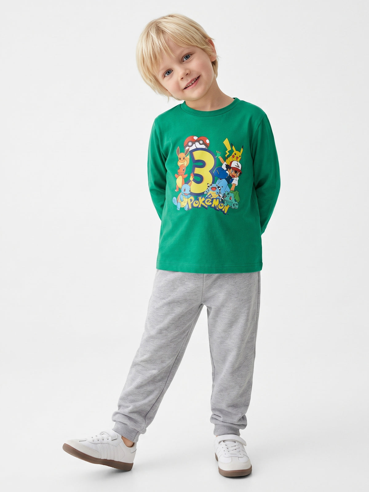 Yeşil (3-8 Yaş) Karakter Baskılı İnterlok Kumaş Erkek Çocuk Pijama Takım