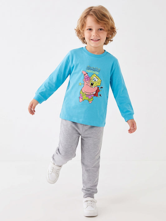 Mavi (3-8 Yaş) Karakter Baskılı İnterlok Kumaş Erkek Çocuk Pijama Takım 491042