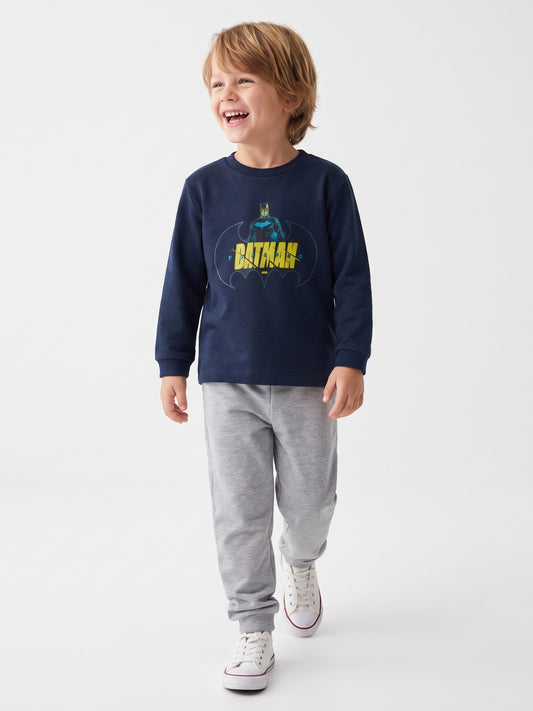 Lacivert (3-8 Yaş) Karakter Baskılı İnterlok Kumaş Erkek Çocuk Pijama Takım 491042