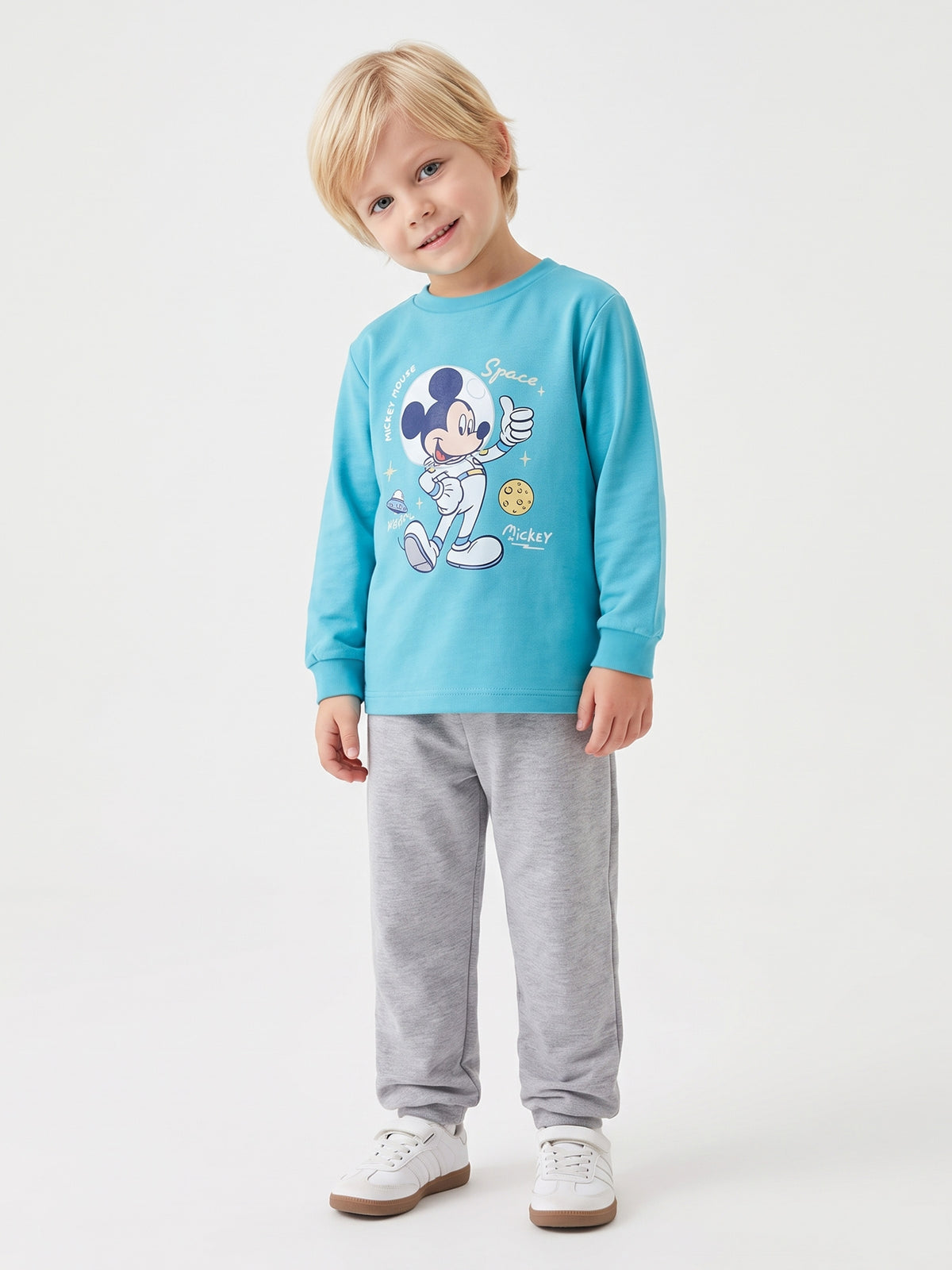Mavi (3-8 Yaş) Karakter Baskılı İnterlok Kumaş Erkek Çocuk Pijama Takım 491042