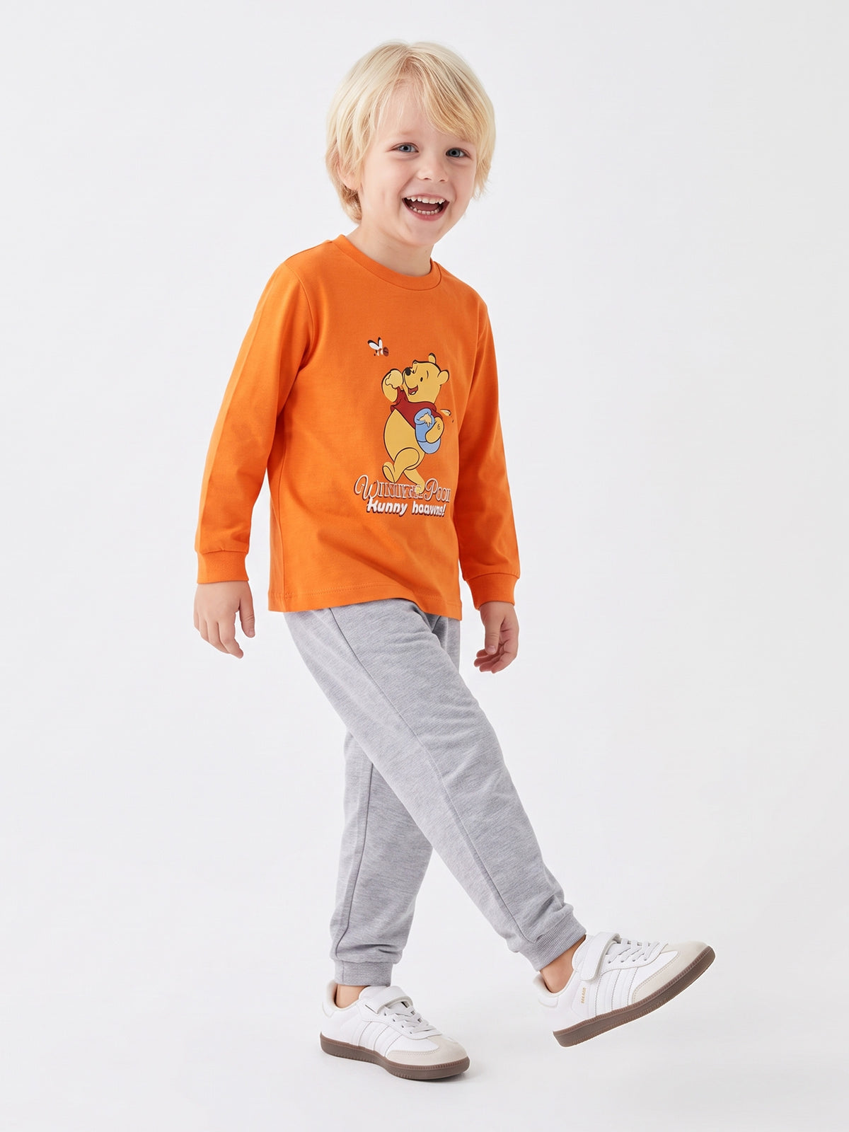 Turuncu(3-8 Yaş) Karakter Baskılı İnterlok Kumaş Erkek Çocuk Pijama Takım