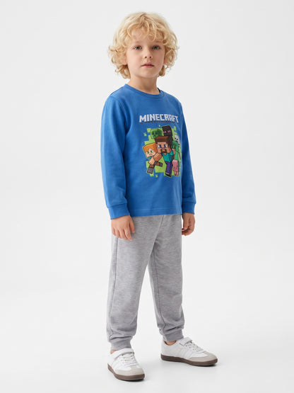 Mavi (3-8 Yaş) Karakter Baskılı İnterlok Kumaş Erkek Çocuk Pijama Takım 491042