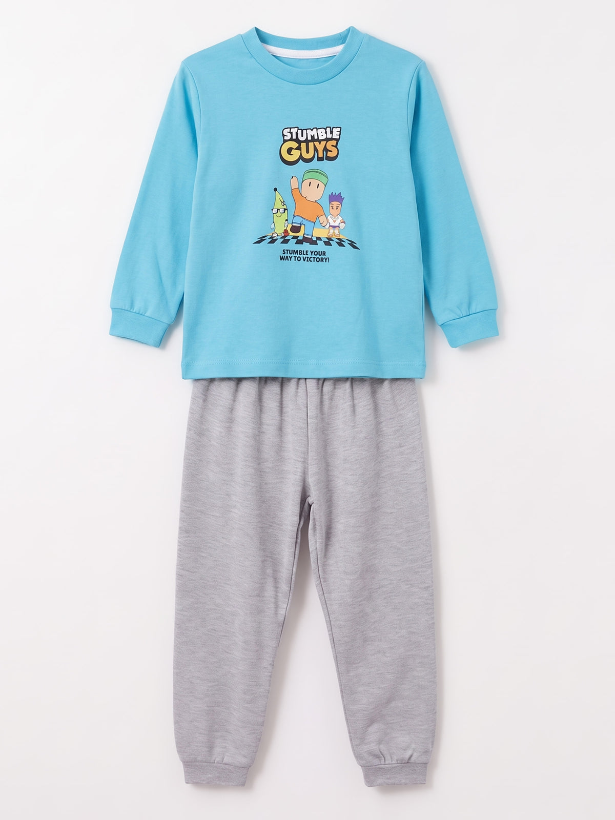 Mavi (3-8 Yaş) Karakter Baskılı İnterlok Kumaş Erkek Çocuk Pijama Takım 491042