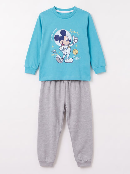 Mavi (3-8 Yaş) Karakter Baskılı İnterlok Kumaş Erkek Çocuk Pijama Takım 491042