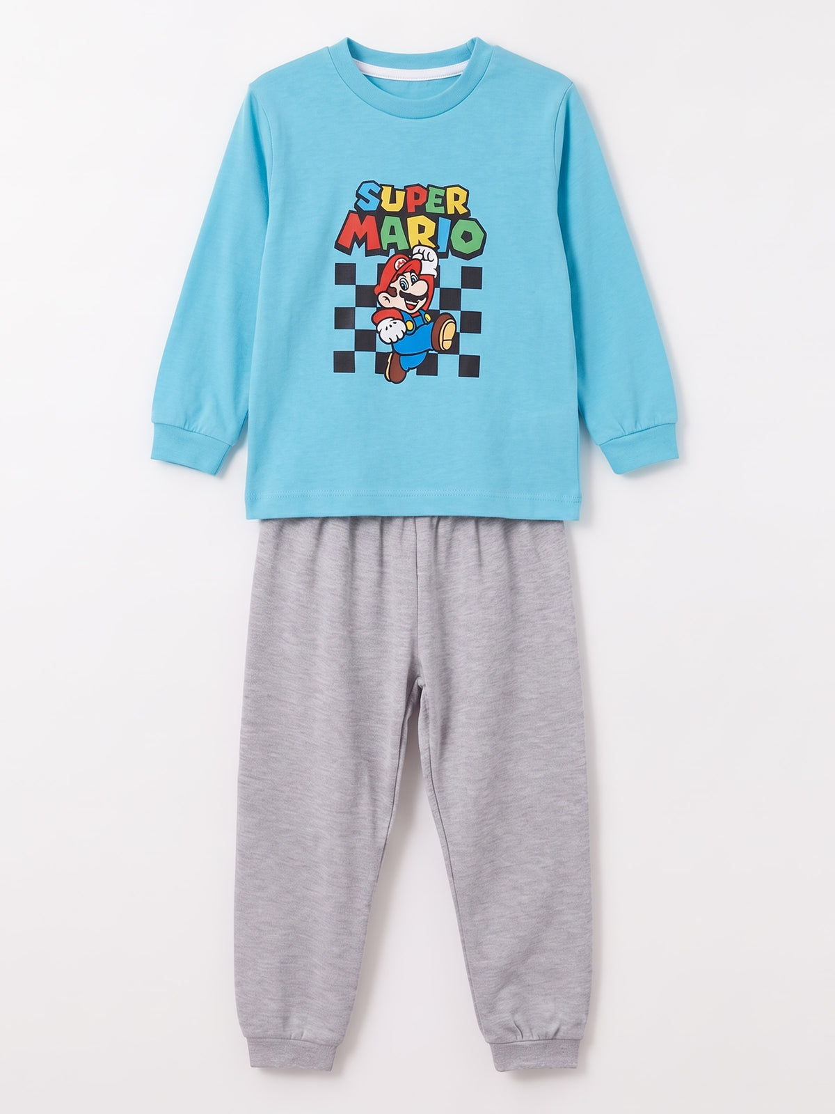 Turkuaz (3-8 Yaş) Karakter Baskılı İnterlok Kumaş Erkek Çocuk Pijama Takım 491042