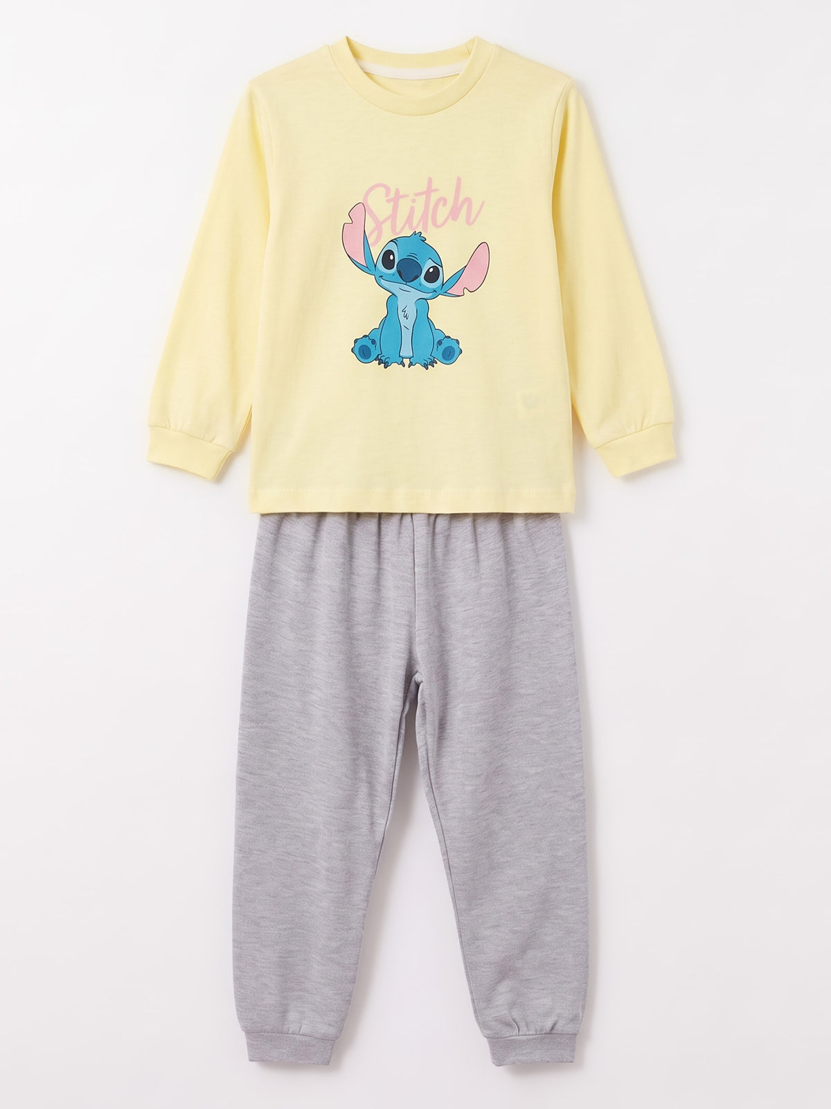 Sarı (3-8 Yaş) Karakter Baskılı İnterlok Kumaş Kız Çocuk Pijama Takım 491042