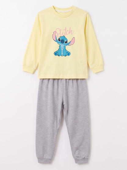 Sarı (3-8 Yaş) Karakter Baskılı İnterlok Kumaş Kız Çocuk Pijama Takım 491042