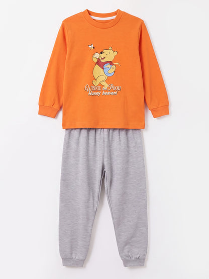 Turuncu(3-8 Yaş) Karakter Baskılı İnterlok Kumaş Erkek Çocuk Pijama Takım