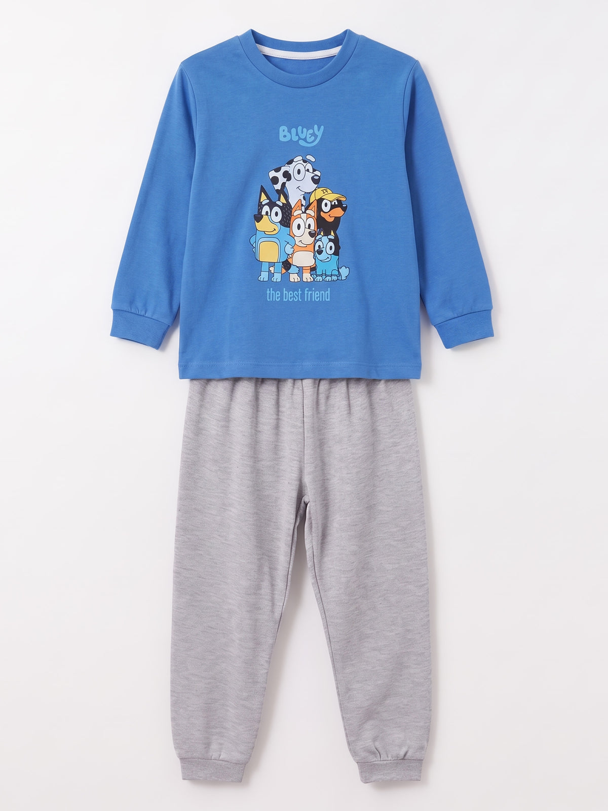 Saks Mavisi (3-8 Yaş) Karakter Baskılı İnterlok Kumaş Erkek Çocuk Pijama Takım 491042
