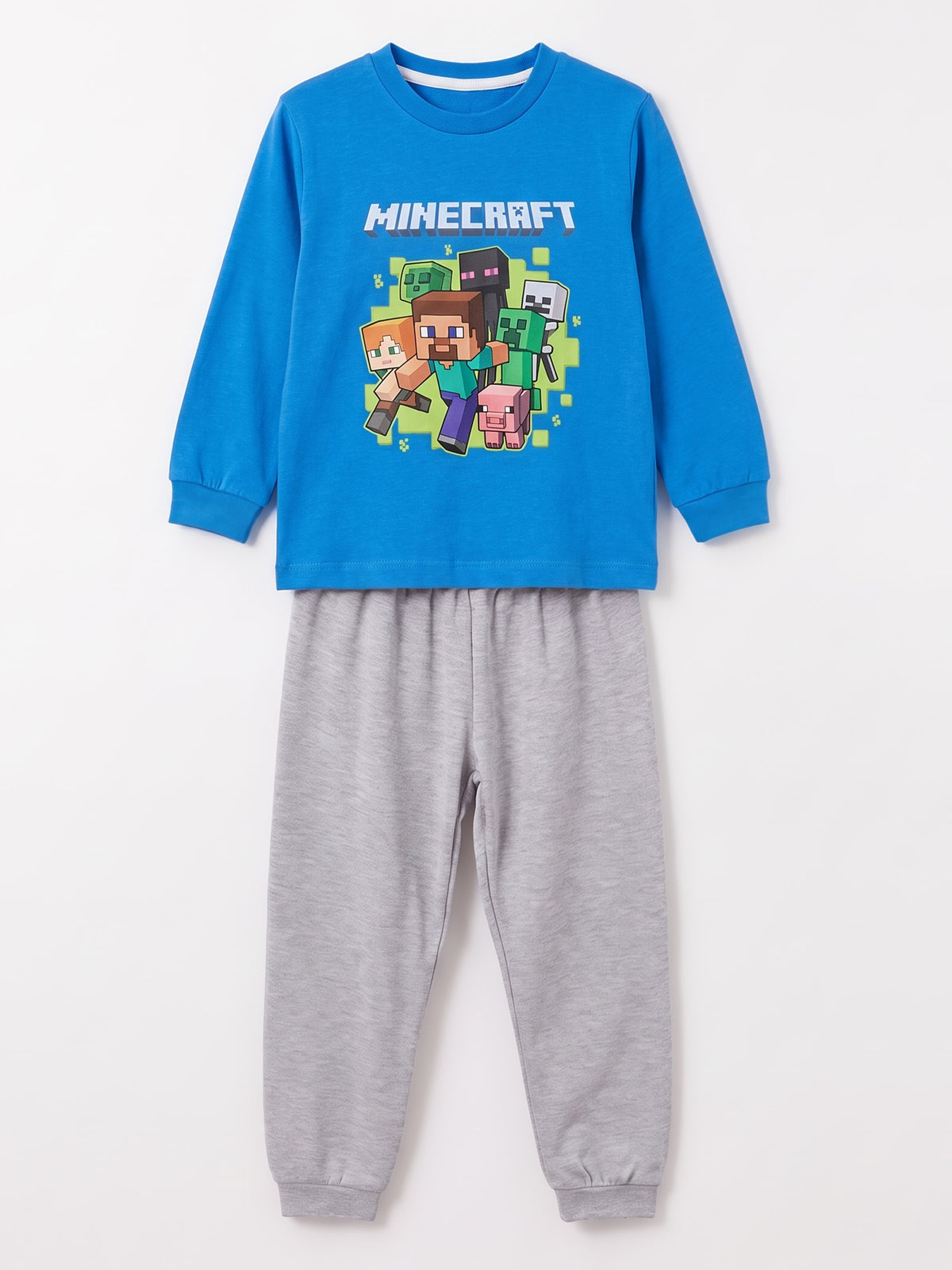 Mavi (3-8 Yaş) Karakter Baskılı İnterlok Kumaş Erkek Çocuk Pijama Takım 491042