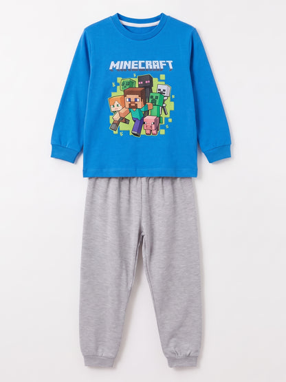 Mavi (3-8 Yaş) Karakter Baskılı İnterlok Kumaş Erkek Çocuk Pijama Takım 491042