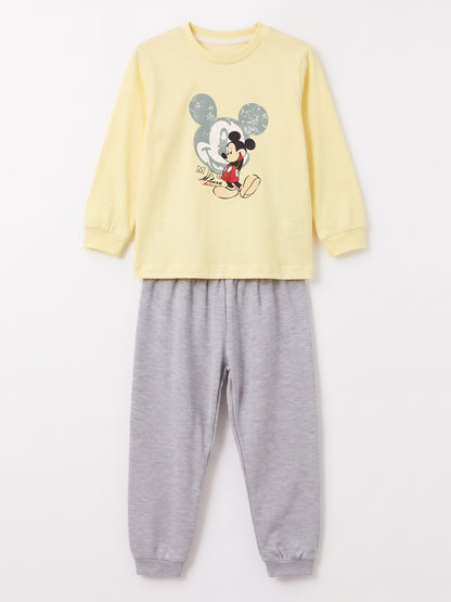 Sarı (3-8 Yaş) Karakter Baskılı İnterlok Kumaş Erkek Çocuk Pijama Takım