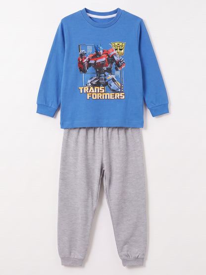 Mavi (3-8 Yaş) Karakter Baskılı İnterlok Kumaş Erkek Çocuk Pijama Takım 491042