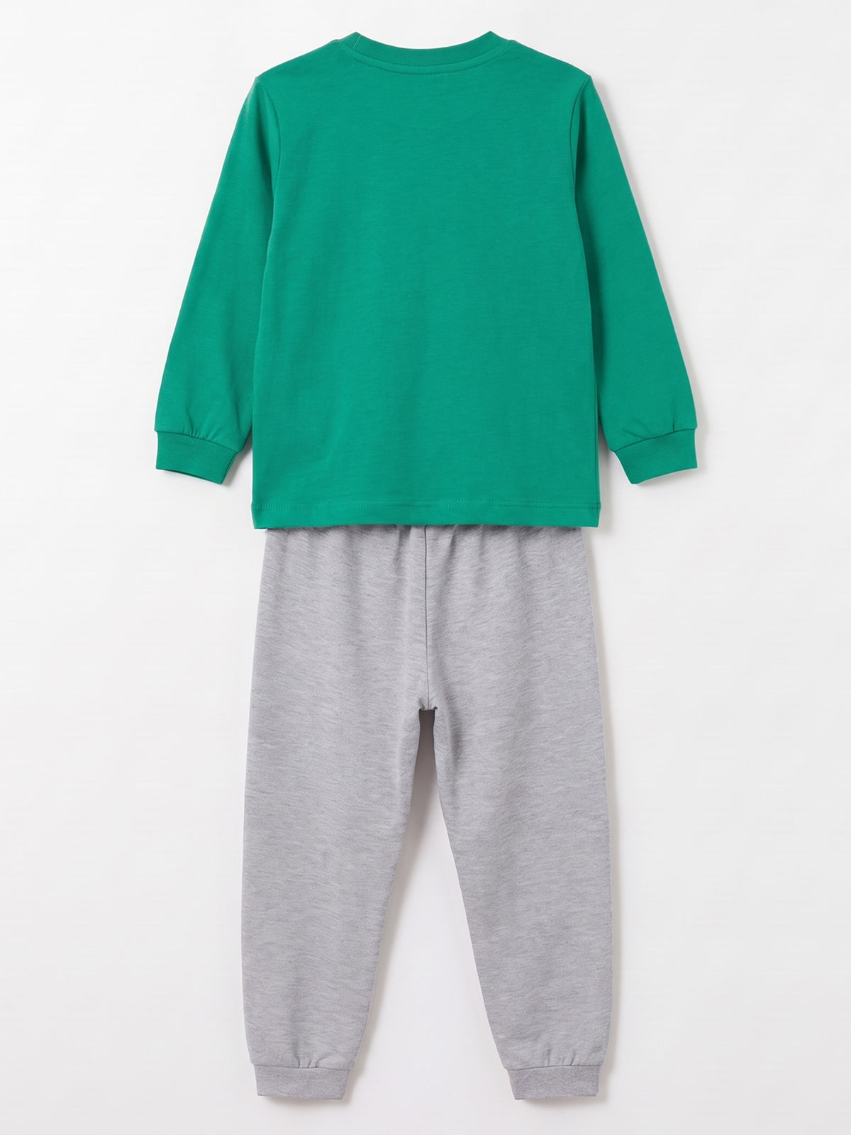 Yeşil (3-8 Yaş) Karakter Baskılı İnterlok Kumaş Erkek Çocuk Pijama Takım