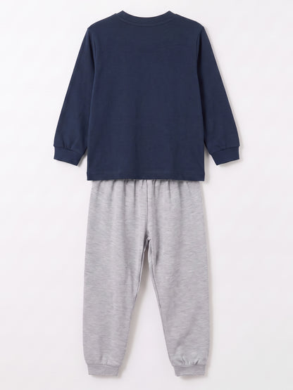 Mavi (3-8 Yaş) Karakter Baskılı İnterlok Kumaş Erkek Çocuk Pijama Takım