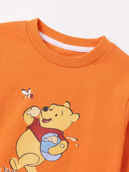 Turuncu(3-8 Yaş) Karakter Baskılı İnterlok Kumaş Erkek Çocuk Pijama Takım