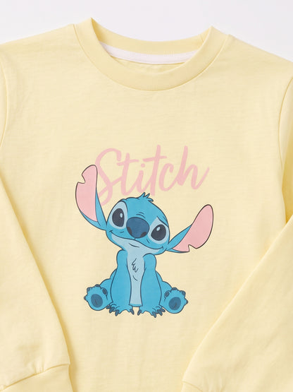 Sarı (3-8 Yaş) Karakter Baskılı İnterlok Kumaş Kız Çocuk Pijama Takım 491042